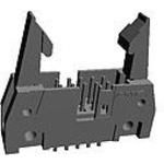 34 Pos 2.54mm Shrouded Header, Straight, Thru-Hole, Gold Brass