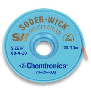 Desoldering Braid, 2.8mm, 10ft, Brass, Lead Free