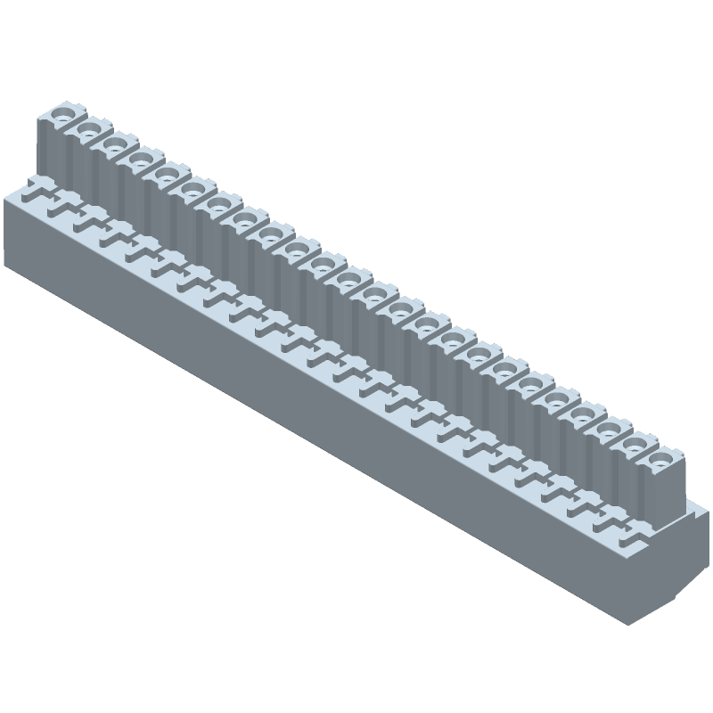 24 Pos 3.5mm RA Screw Terminal Block, 11A, 300V, Blue