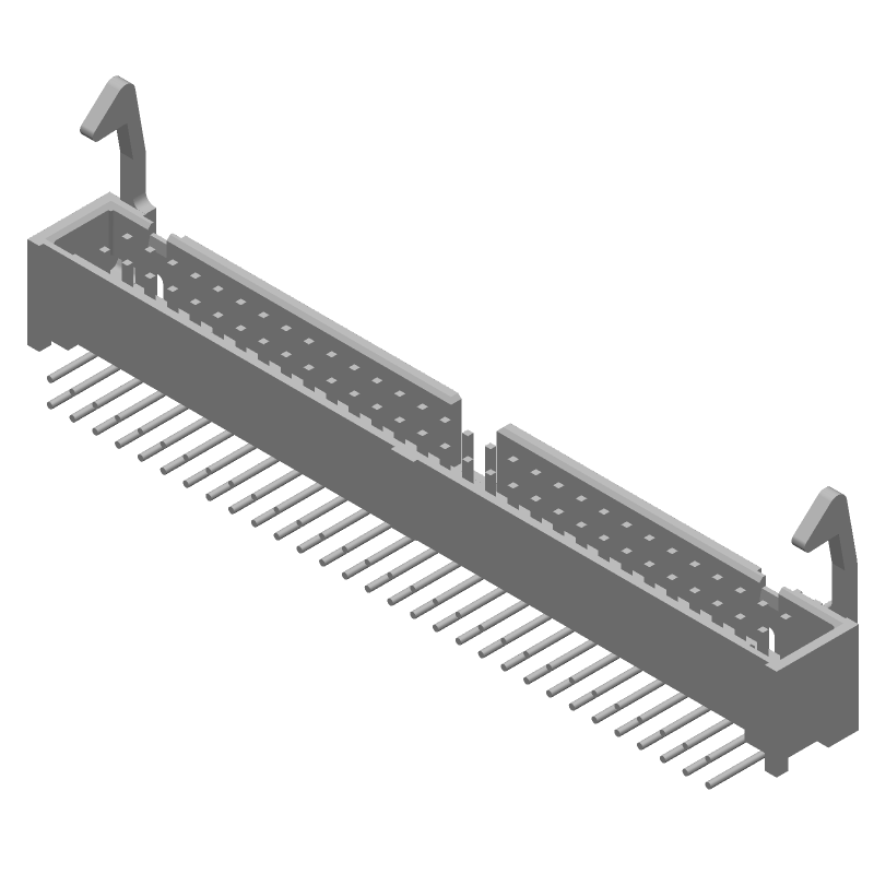 60 Pos 2.54mm RA Shrouded Header, Male Pin, Gold/Tin Plating