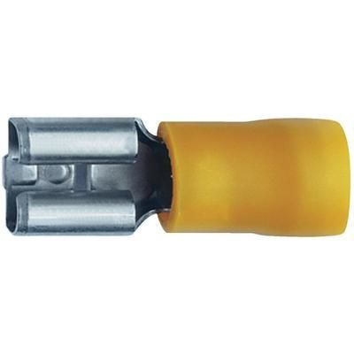 Insulated Female Receptacle, Yellow, 4-6mm², PVC, Brass/Tin