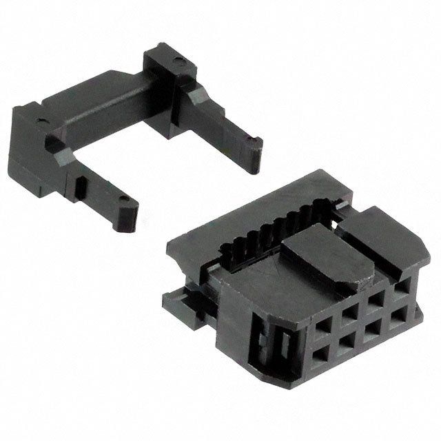 8 Pos 2.54mm IDC Receptacle, 2 Row, Gold Plated Copper, Ribbon Cable