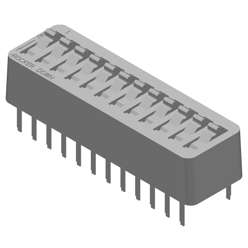 12 Pos SPST Rotary DIP Switch, 1A, 40VDC, Thru-Hole, PC Pin