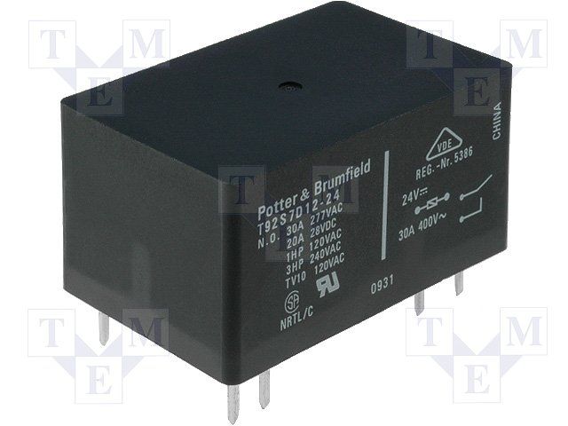 24VDC 30A DPST-NO General Purpose Relay