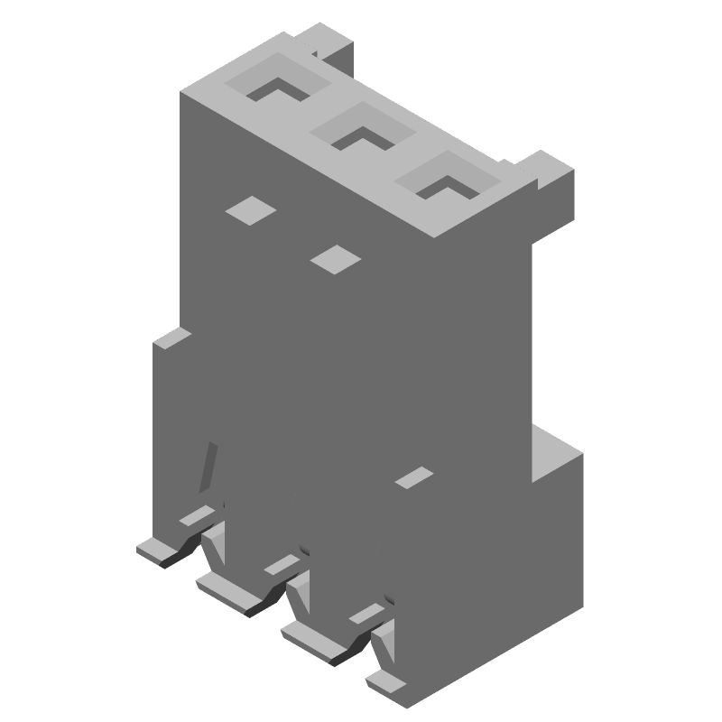 3 Pos 7A IDC RA Receptacle Connector, 600V, 3.96mm Pitch
