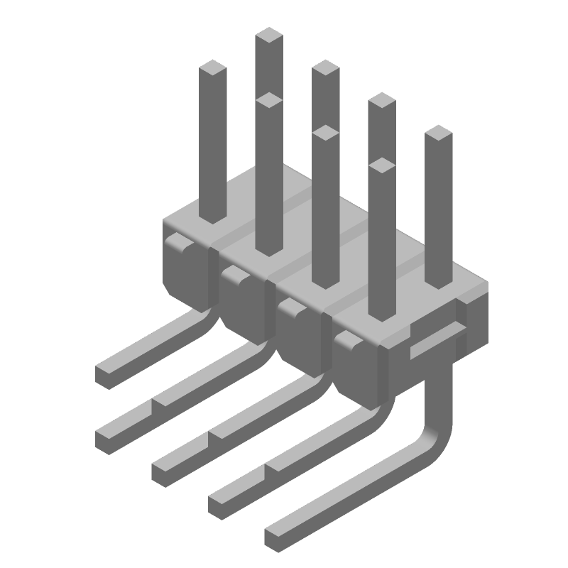 8 Pos 2.54mm RA Thru-Hole Header, Male, Gold Contact, 3A