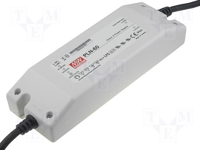 60W 24V 2.5A AC/DC Enclosed Power Supply