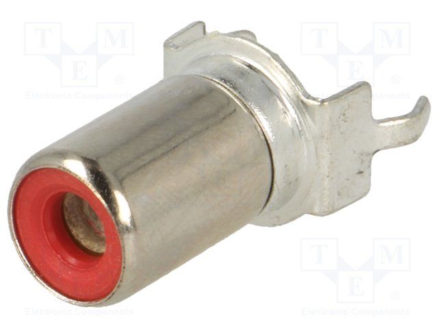 Card Edge Connector, Vertical, Female, Tin/Brass, Steel, Red