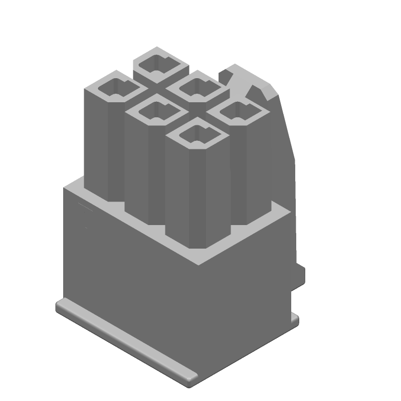 6 Pos Receptacle Housing, 3mm Pitch, Crimp, 5A, 250V, Black