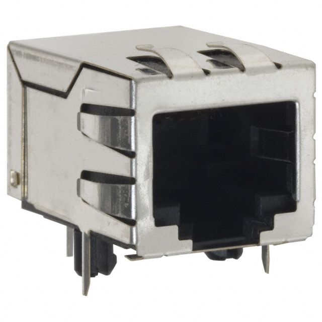 8 Pos Female RJ45 Connector, Right Angle, Shielded, Solder