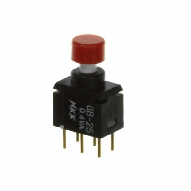 DPDT On-Mom Pushbutton Switch, 28V, 0.4VA, Red Button, Through Hole