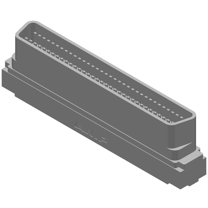 68 Pos Signal Plug, Shielded, Gold/Tin, 1.27mm Pitch, 30V