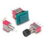 Illuminated Pushbutton Switch, SPST, 1A 120VAC/28VDC, Thru-Hole