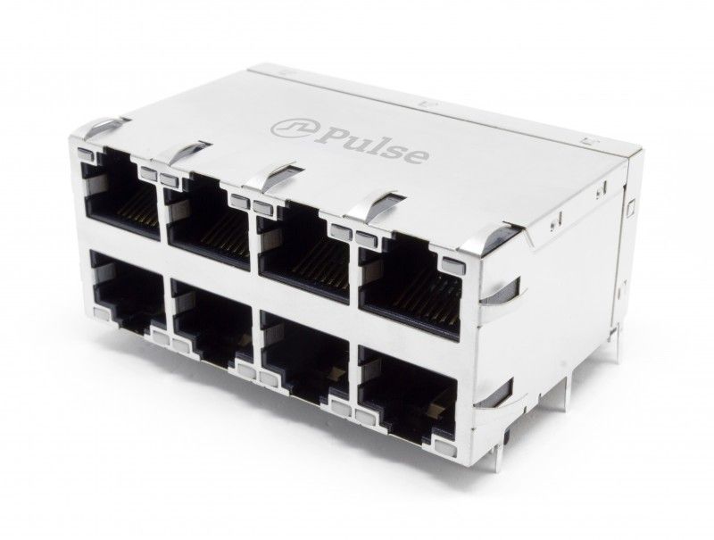 Conn RJ-45 RCP 64 POS 1.27mm Solder RA Thru-Hole 112 Terminal 8 Port