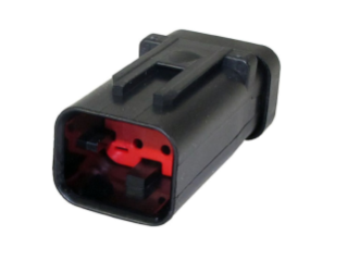 4 Pos Wire-to-Wire Connector, PBT, Red, Crimp, UL94 HB