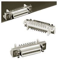50 Pos SCSI Receptacle, RA, 2.54mm, Solder, 1A, 500V