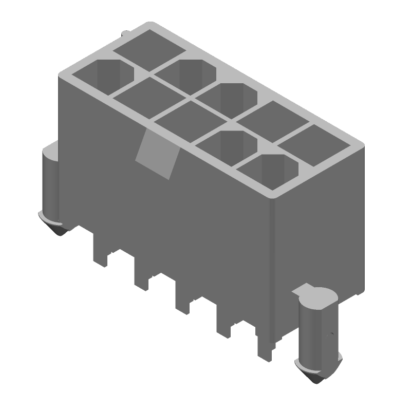 10 Pos 9A Wire-to-Board Header, Male, Straight, 600V, Tin