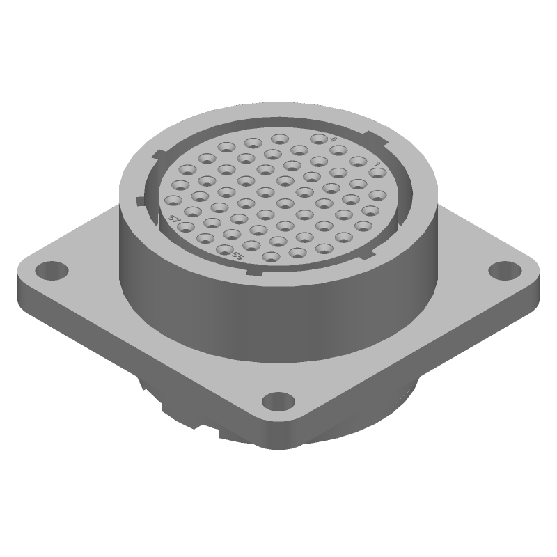 57 Pos Circular Receptacle, Crimp, Size 23, 600V