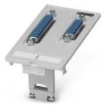 Front plate with contact inserts, plastic, 1x D-SUB 15 and 1x D-SUB 25, socket/pin