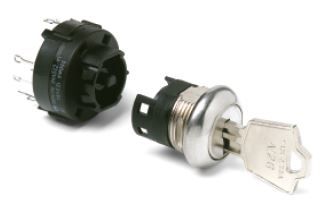 Switch,  Keylock;  SP3T;  2pos/90 Deg;  2 FlatKeys;  2.5A 125VAC;  Panel mnt;  Solder Lugs