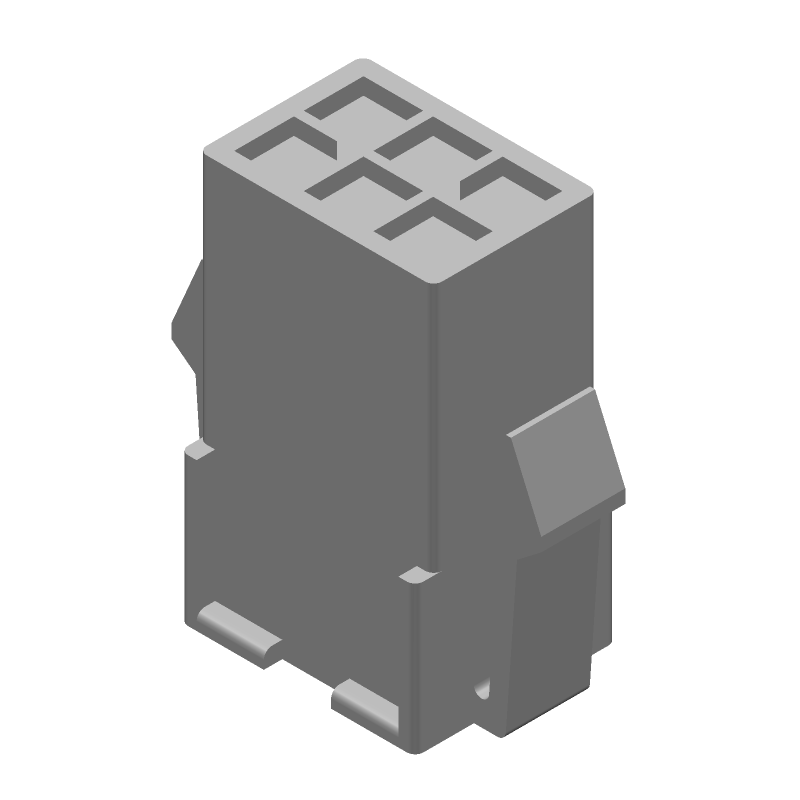 6 Pos Wire-to-Wire Receptacle, 9.5A, 600V, Crimp, Nylon
