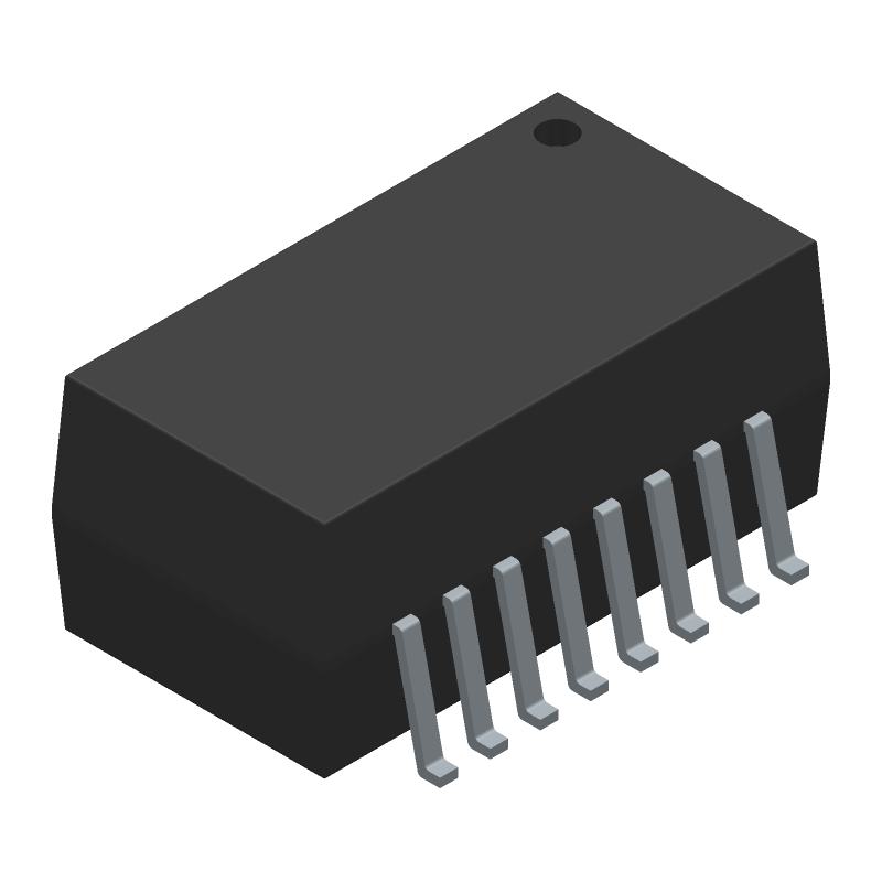 Telecom Transformer 1CT:1CT 0.8Ohm Prim. DCR 1.1Ohm Sec. DCR 16 Terminal Gull Wing SMD