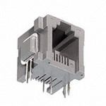 Conn Modular Jack F 4 POS 1.02mm Solder RA Thru-Hole 4 Terminal 1 Port Tray