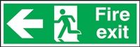 Signs & Labels PET Fire Safety Label Fire Exit Left Sign with English Text Self-Adhesive, 450 x 150mm