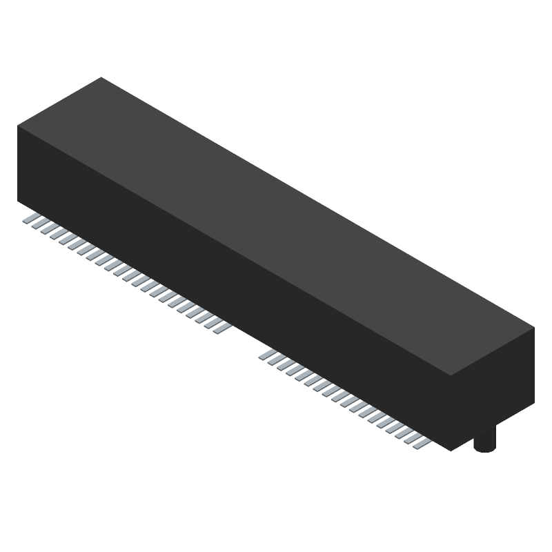 Card Edge Connector, 80 Contact(s), 2 Row(s), Female, Right Angle, 0.032 inch Pitch, Surface Mount Terminal, Locking, Black Insulator, Socket, ROHS COMPLIANT