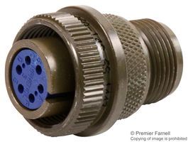 6 Pos Circular Connector, Female Socket, 13A, 250V, Solder, MIL-DTL-5015