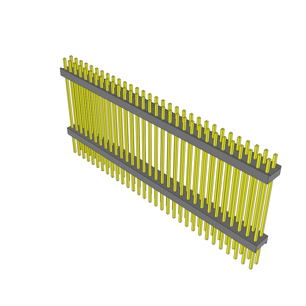 62-Contact HDR Board Stacker, 2.54mm Pitch, Through Hole Mount