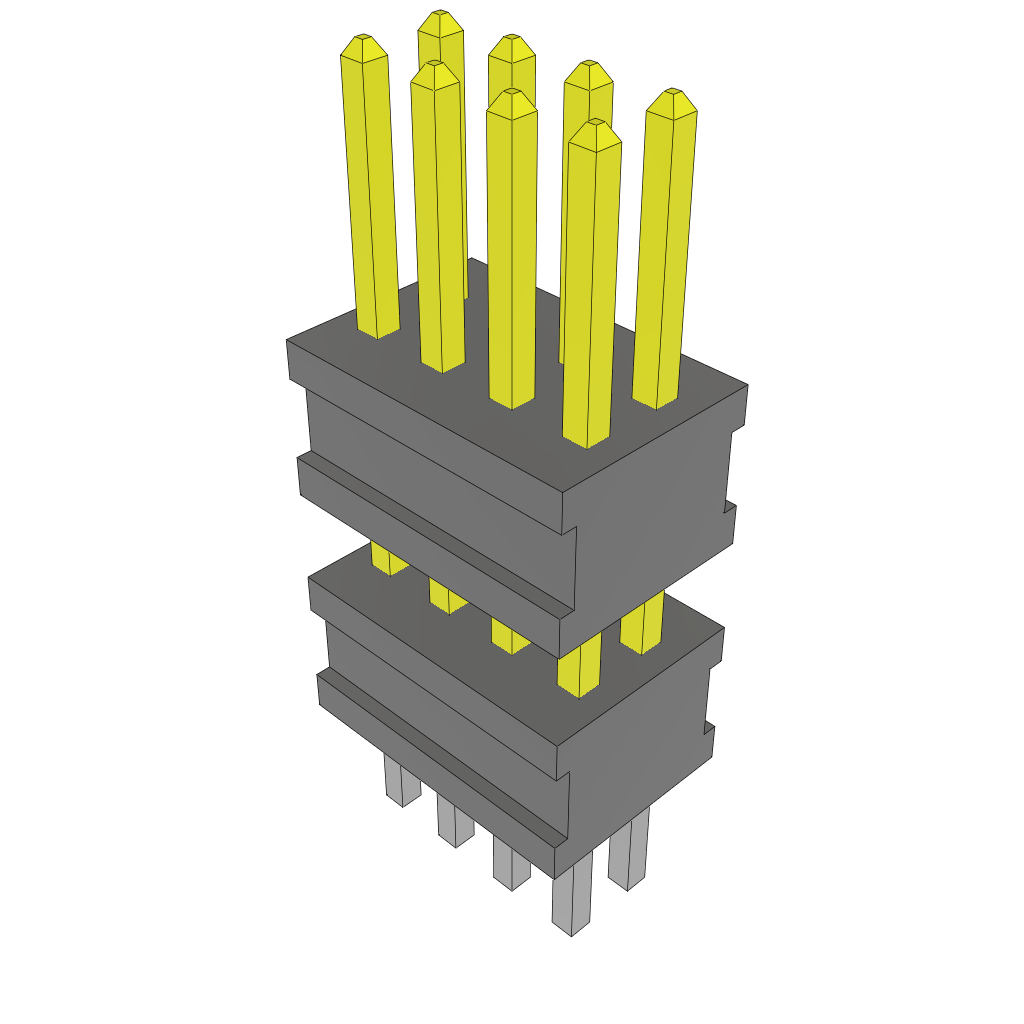 8-Position 2-Row Shrouded Header, 1.27mm Pitch, Gold Contact Plating, RoHS Compliant