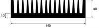 Heatsink, 0.55K/W, 200 x 160 x 40mm