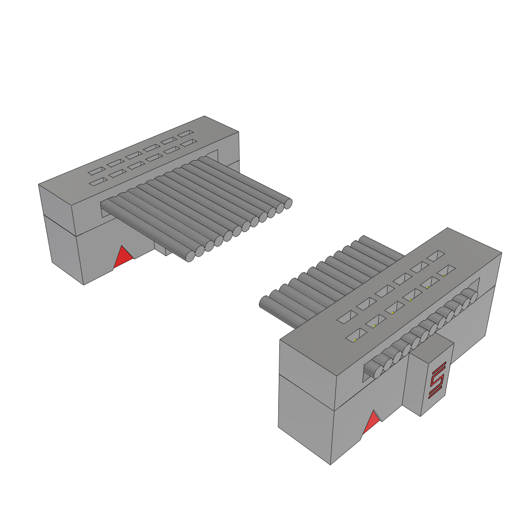 12-Position F-F IDC IDC Connector Cable Assembly, 30mm Size, -40 to 105°C