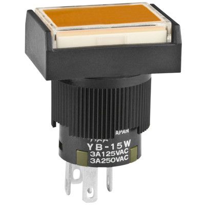 Switch Push Button ON (ON) SPDT Rectangular Button 3A 250VAC 30VDC Momentary Contact Quick Connect/Solder Lug Panel Mount