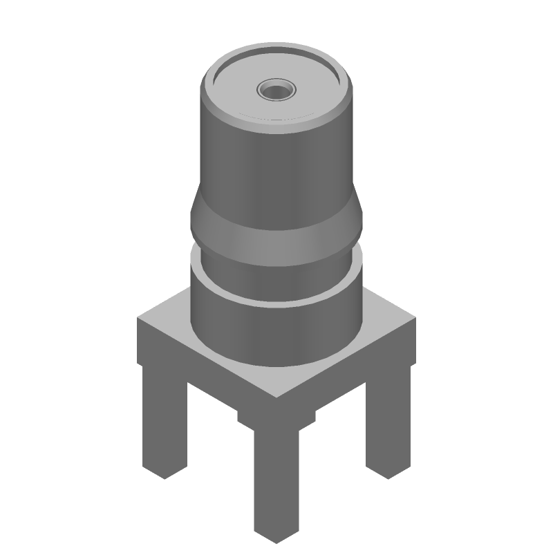 QMA RF Coax Connector, 0-6GHz, 50R, Female, Straight, Solder, Thru-Hole, Gold