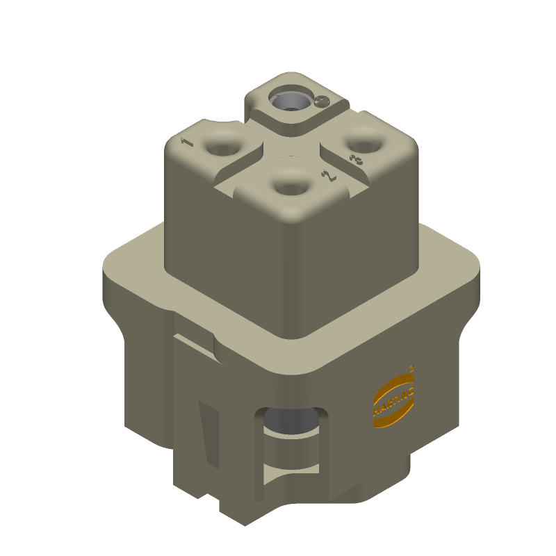 Grey Female Rectangular Connector, Right Angle, Screw, 10A, 600V