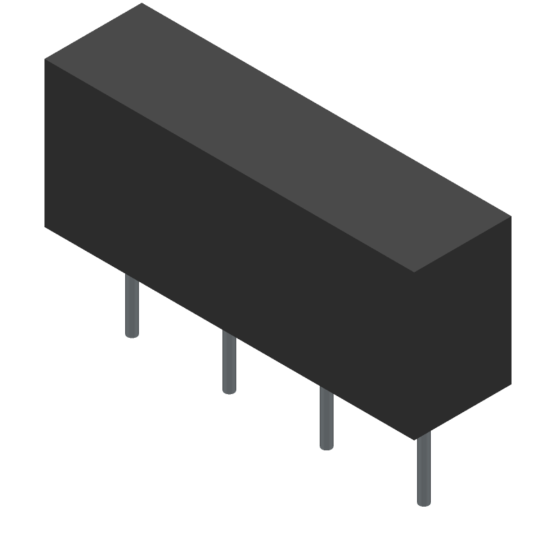 Reed Relay, 1 Form A, 12VDC Coil, 200VDC/0.5A Contact, SIP