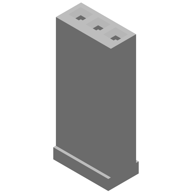 3 Pos 2.54mm Pitch Female Socket Header, 3A, 250V, UL94 V-0