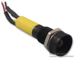 NLD ELECTRONIC         NLD29W913520500             LED Panel Mount Indicator, Black Chrome Bezel, Yellow, 8 mm, 24 V, 17 mA, 1.2 cd, IP67