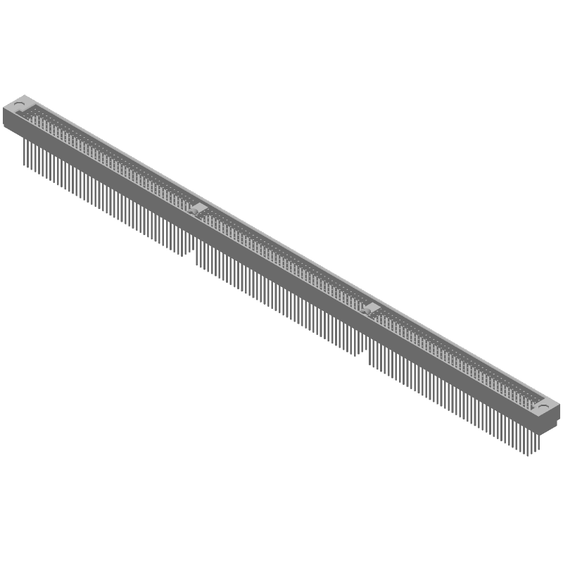 516 Pos 2.54mm Solder ST Backplane Connector, Male, Gold Plated
