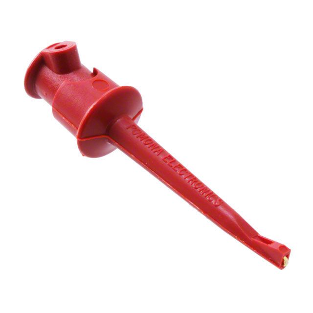 Red Minigrabber Test Clip, 5A, 30V/60V, Gold Plated