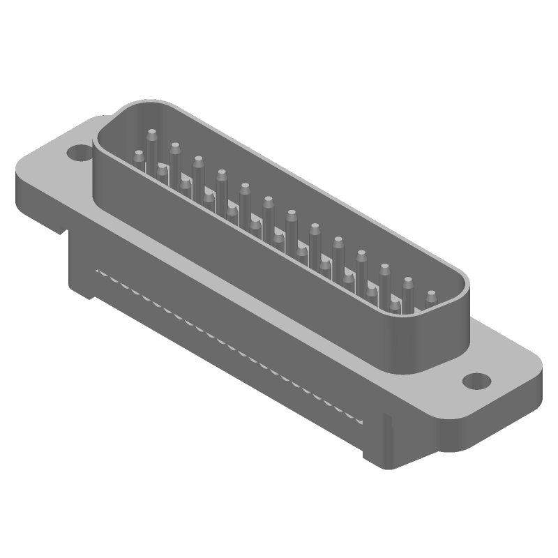 25 Pos D-Sub Connector, Male, Right Angle, Shielded, 1.25A, 30V