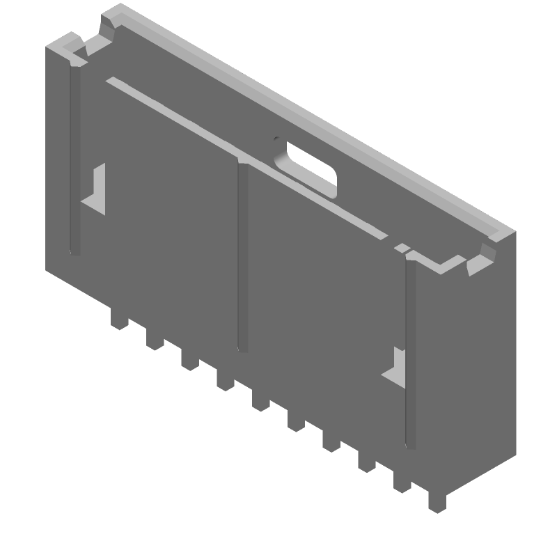 10 Pos 2.54mm Shrouded Header, Male, 3A, Gold, Thru-Hole