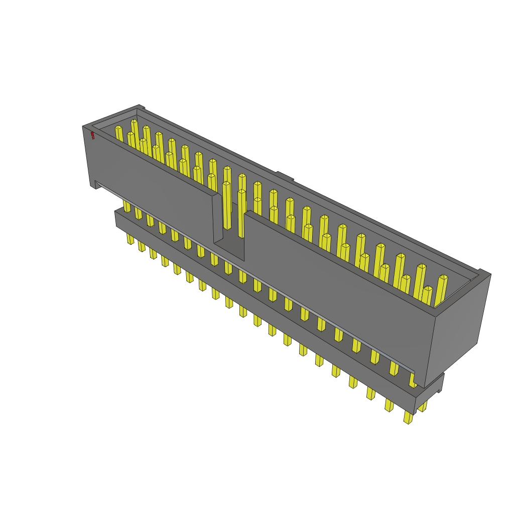 40-Contact Elevated Shrouded Header, 2.54mm Pitch, 3A Current Rating