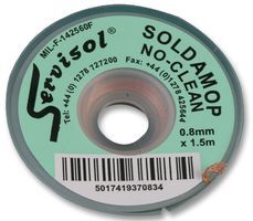 SERVISOL         200004350             1.5m x 0.8mm Soldamop No Clean Desoldering Braid