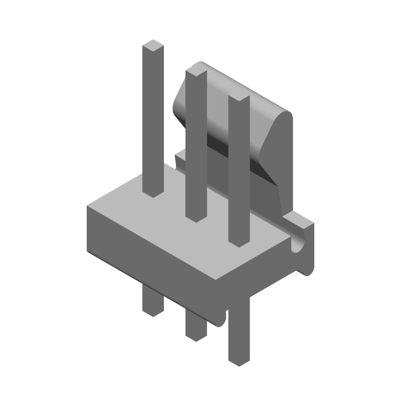 3 Pos 2.54mm Wire-to-Board Header, Male Pin, Solder, Thru-Hole
