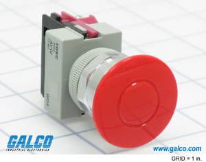 Switch Emergency Stop N.C. SPST Mushroom Button 10A 440VAC 220VDC 745.7VA Screw Panel Mount