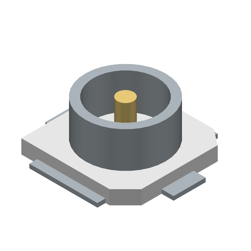 RF Connector, 6GHz, 50R, Solder ST SMD, Gold
