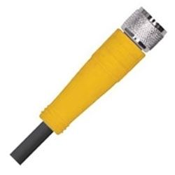 Cordset,  M8 Female Straight to Male Str,  3 Wire,  1.5m,  PVC,  Yellow,  U2515-25